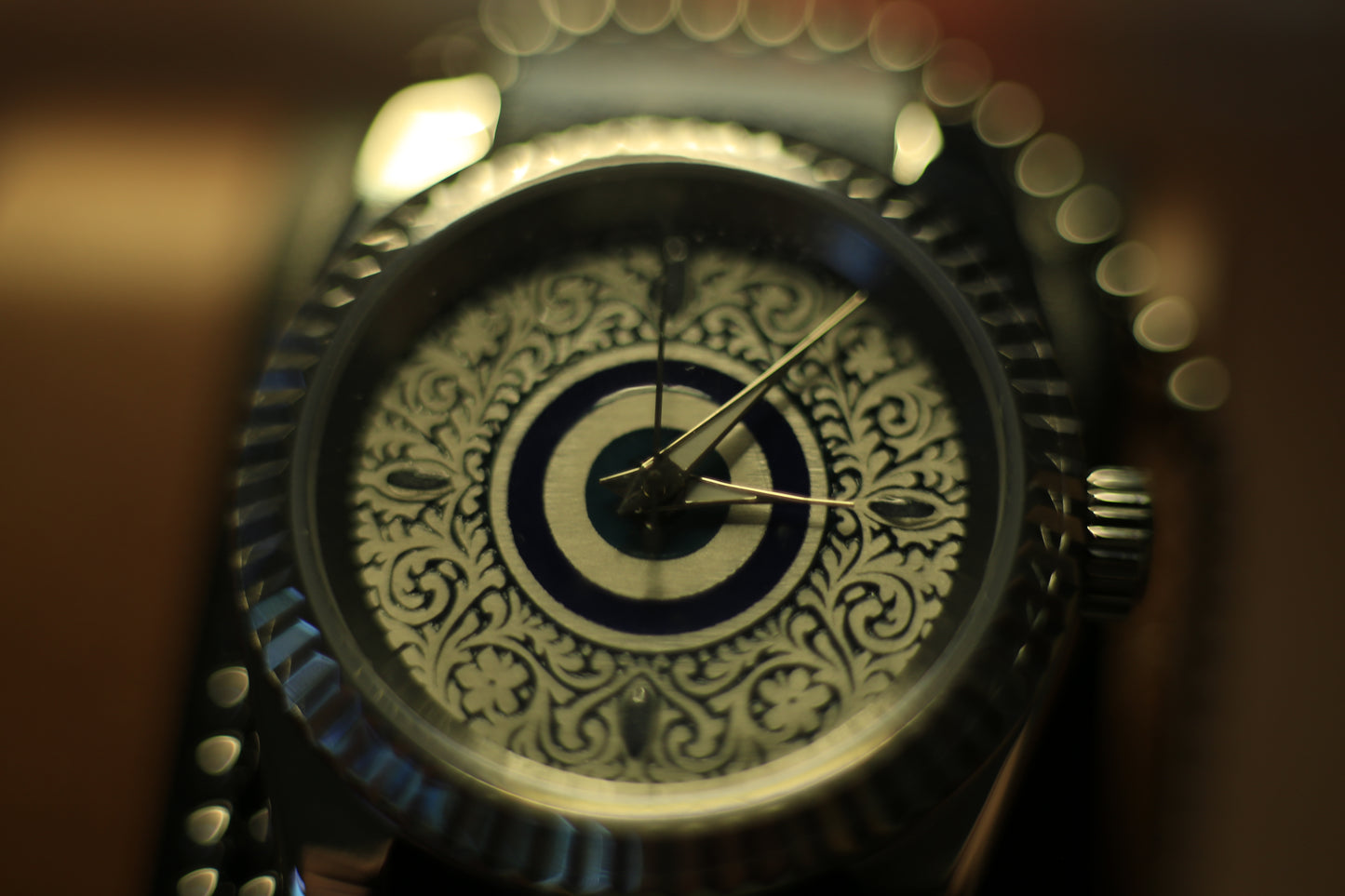 The Gift Watch — Blue Filigree Evil Eye