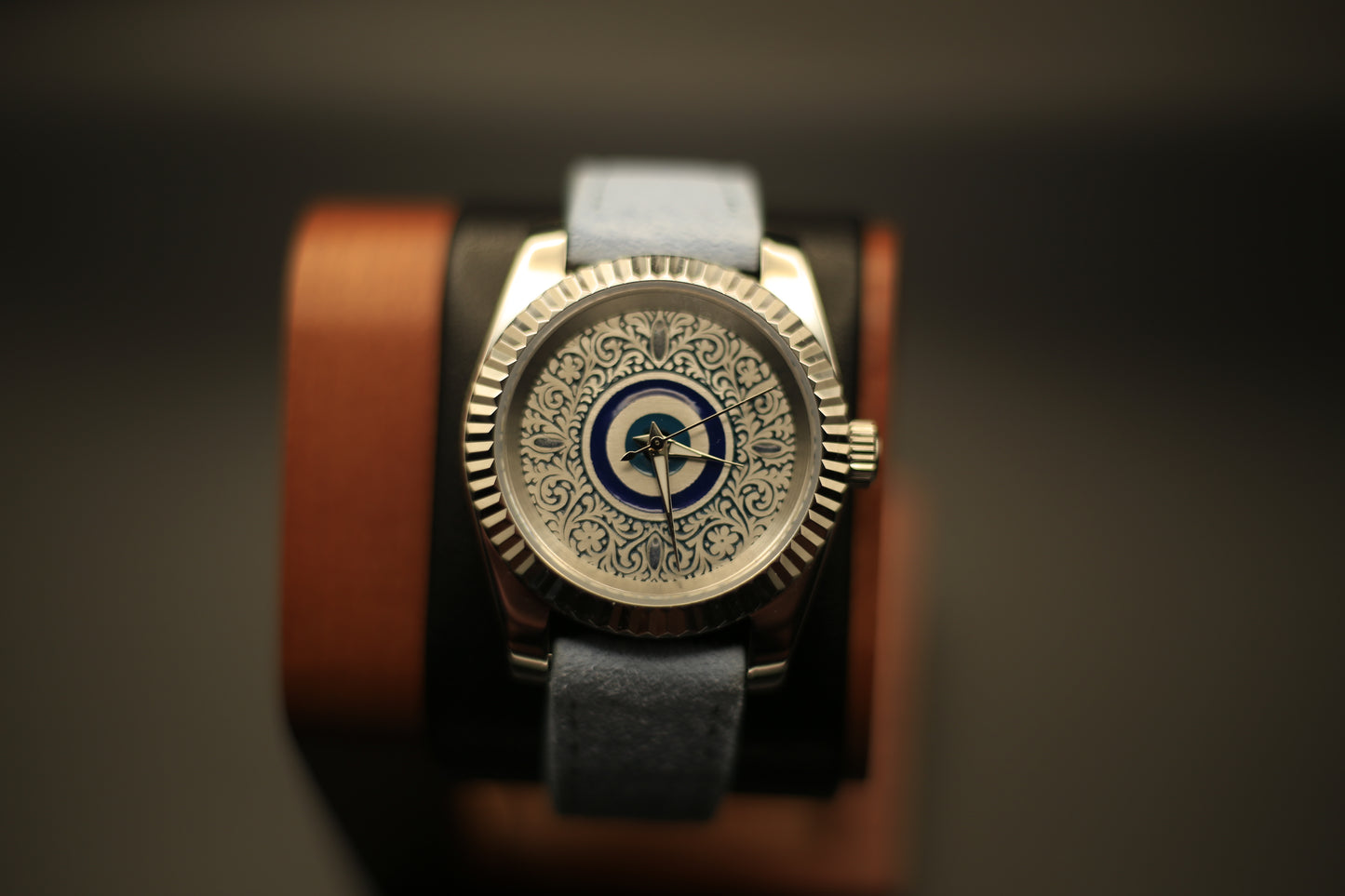 The Gift Watch — Blue Filigree Evil Eye